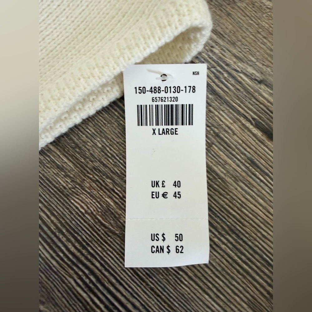 Abercrombie & Fitch size XL MARA Rib Knit Crest Button Up Sweater Vest in Cream - Picture 3 of 12